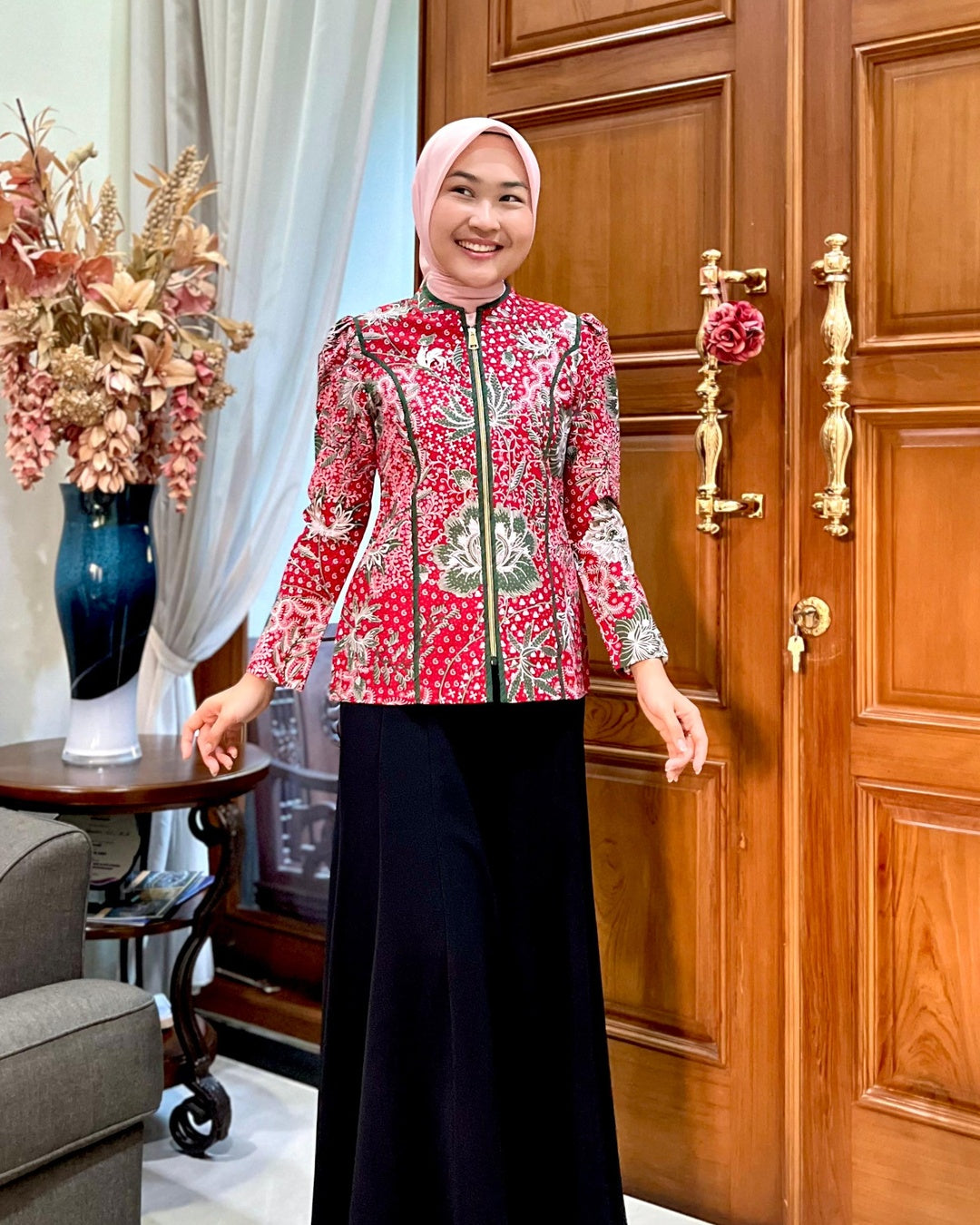 Hem Dobby Maroon - Batik Smile Lookbook (4)